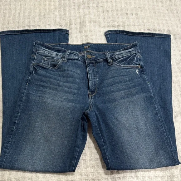 Kut from the Kloth Dark Blue High Rise Fab Ab Baby Bootcut Jeans - Picture 2 of 6